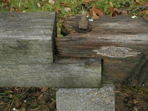 Deteriorated Timber Guardrails along Mainline at Blue Ridge Parkway, Ridge District in December 2008