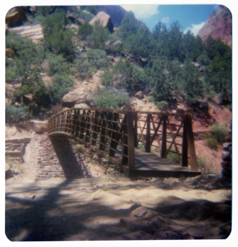 The new Grotto footbridge in place over the Virgin River.