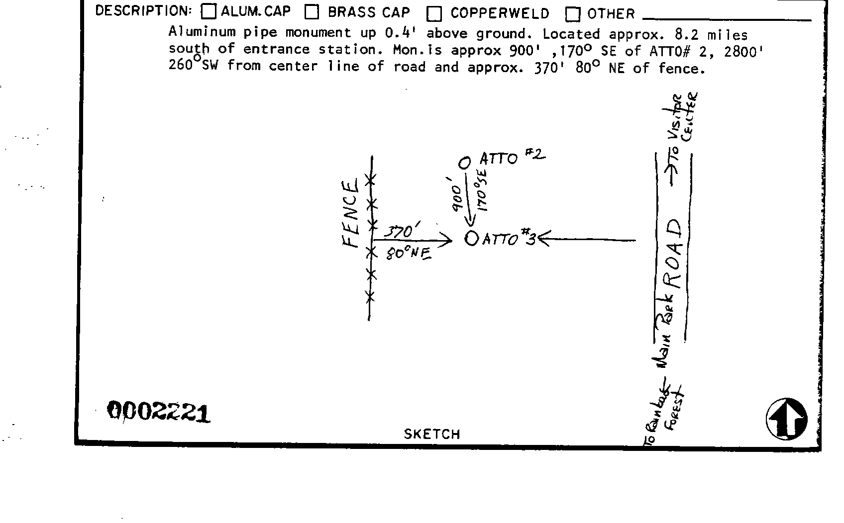 00002221 Survey Monumentation Sketch