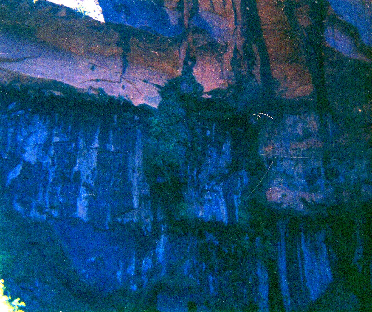 Scaffolding construction and use at the Temple of Sinawava during a spring project.