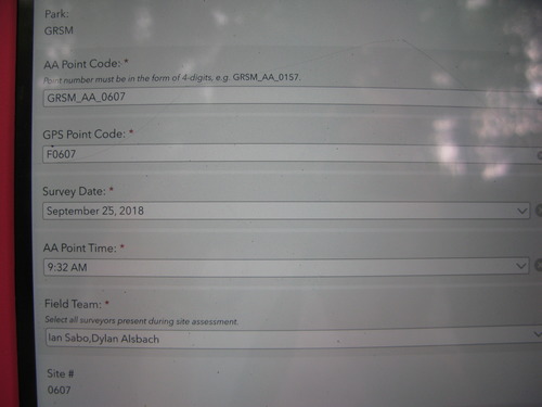 GRSM Accuracy Assessment. Plot Code: GRSM_AA_0607_1