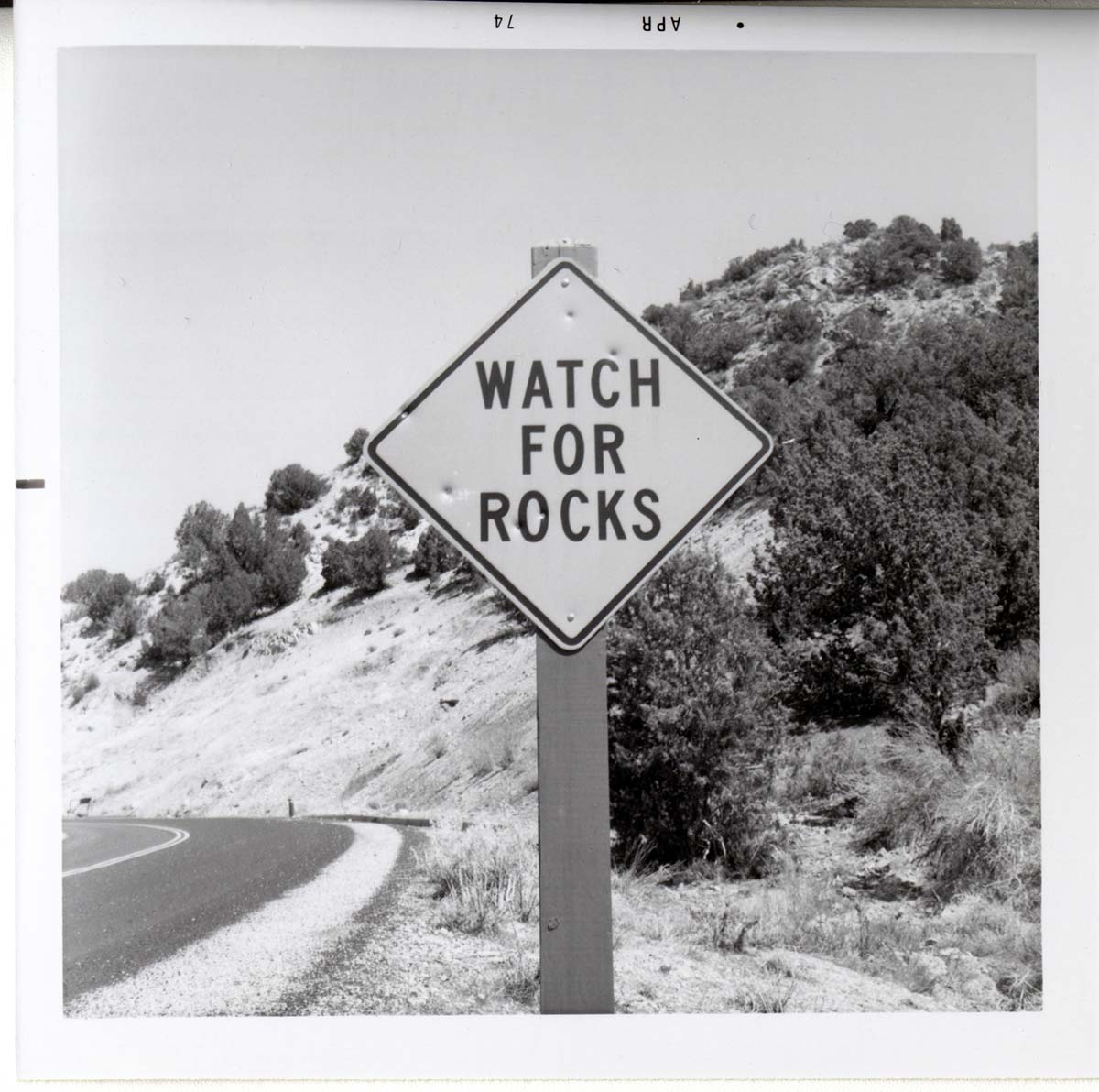 Road sign reading 'Watch for Rocks' in Kolob Canyon.