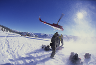Search and Rescue mission on a snowy yet sunny day on El Capitan in Yosemite National Park