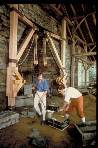 Exhibits and Living History Interpreters at Hopewell Furnace National Historic Site, Pennsylvania