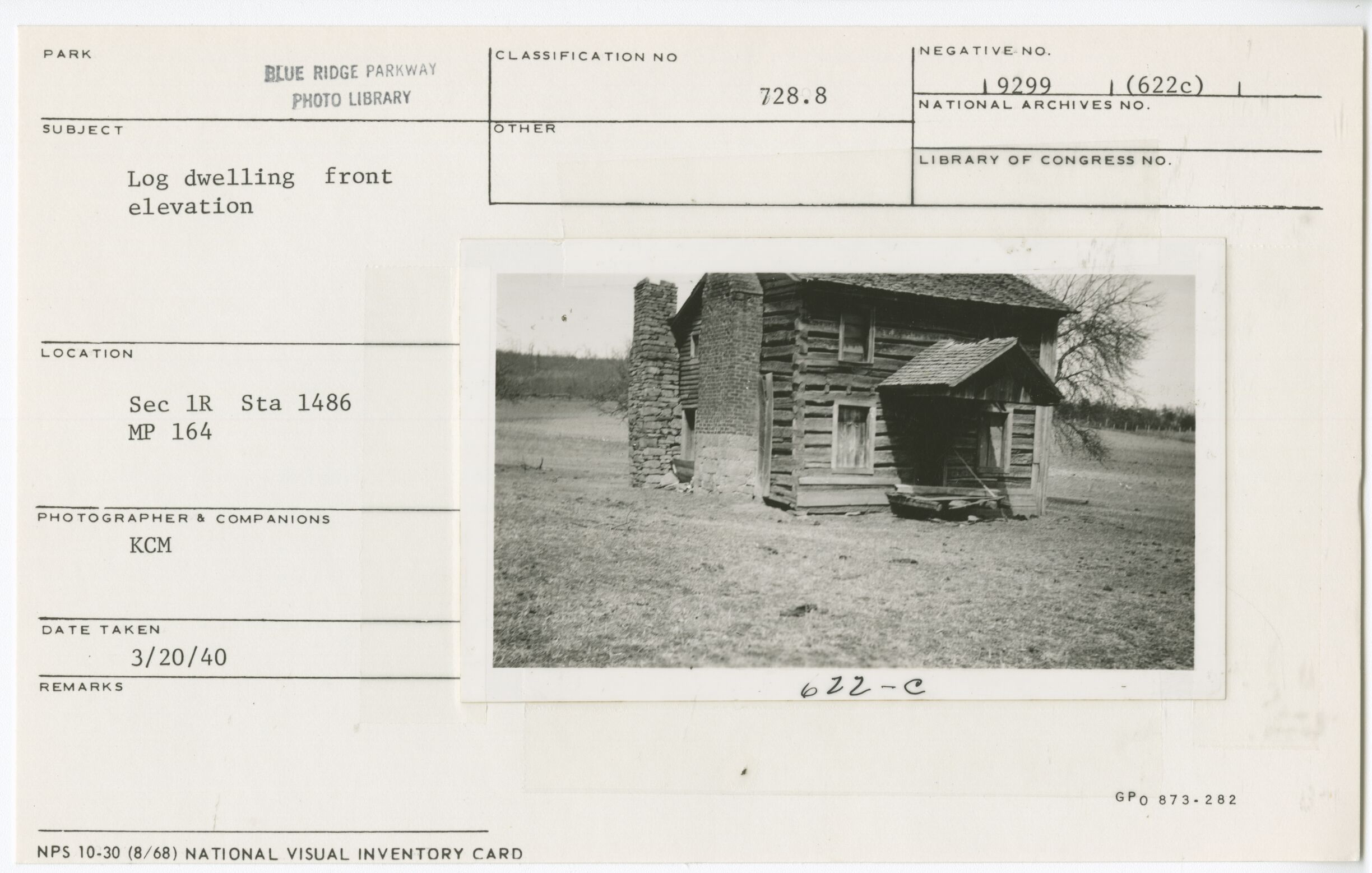Log dwelling front elevation