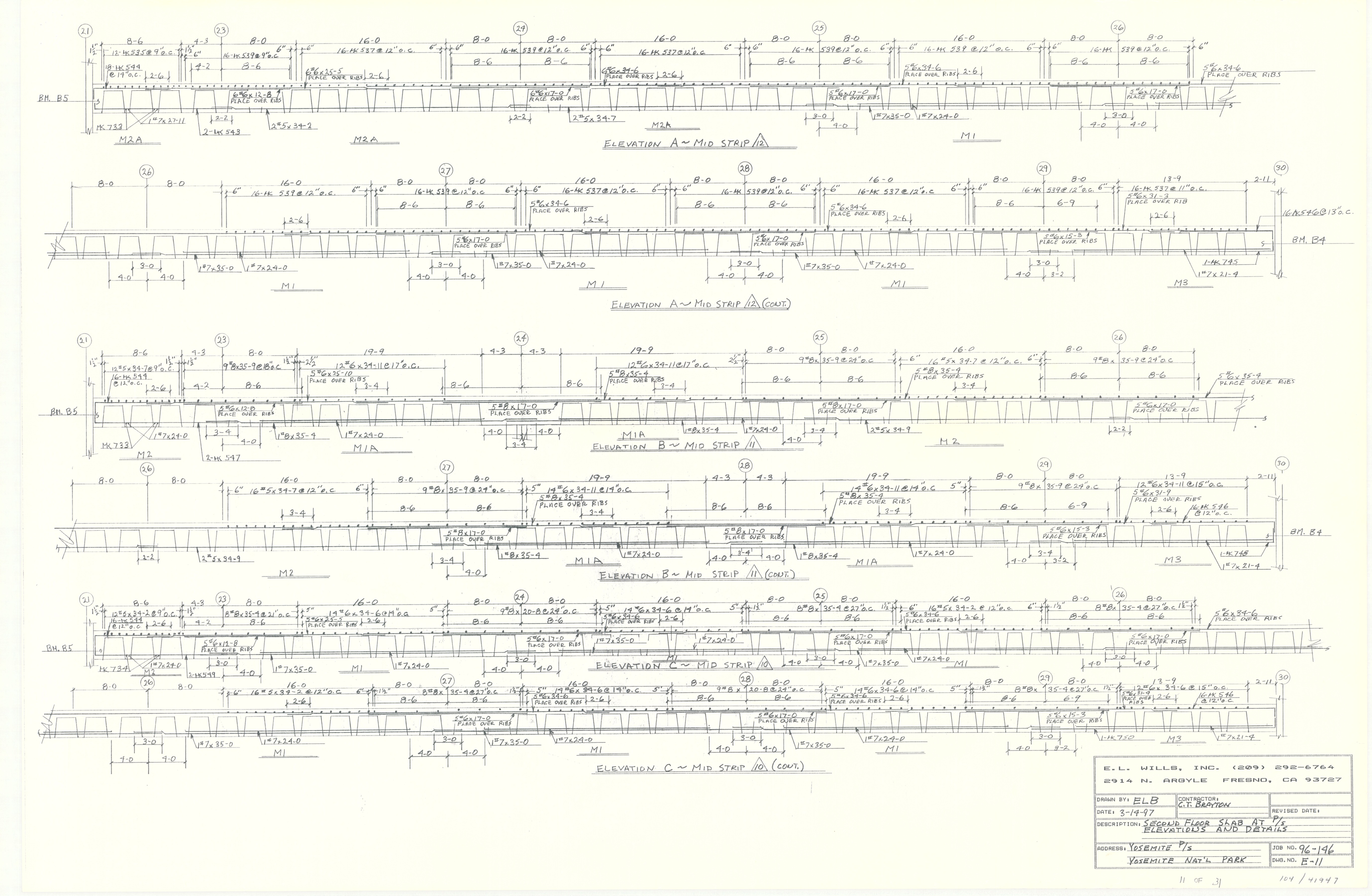 Second Floor Slab at P/S Elevations and Details