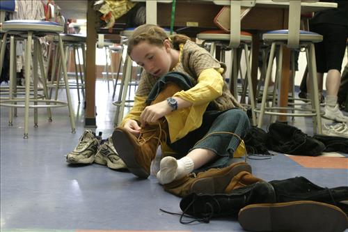 Summer theater camp costume fitting 1