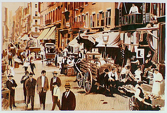 A street scene in New York City's lower east end.