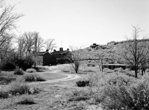 East cabin and Winsor Castle fort at Pipe Spring. Requested by Western Museum Laboratory (WML) for possible use. Exhibit # 27-9.