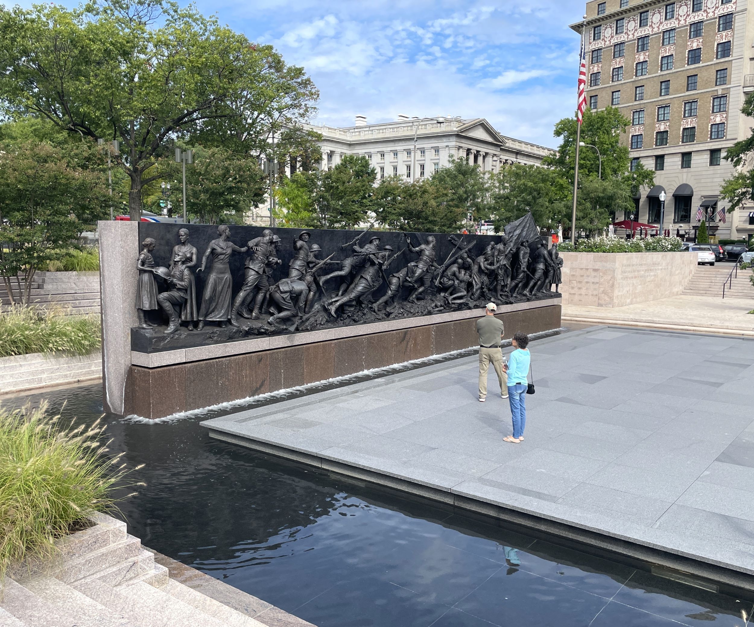 WWI Memorial Soldiers Journey plaza border angle