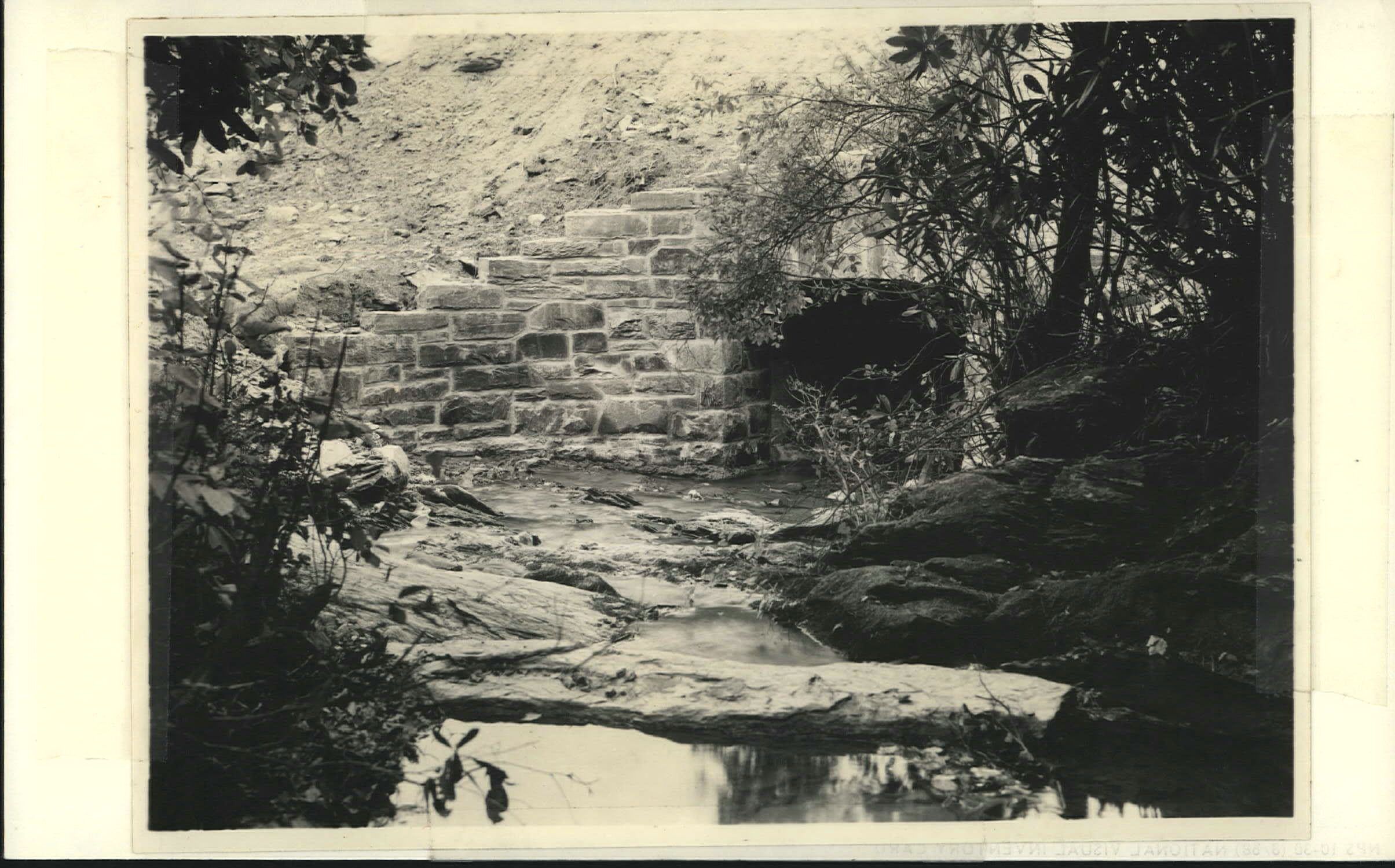 View of culvert taken from stream on west side of Parkway