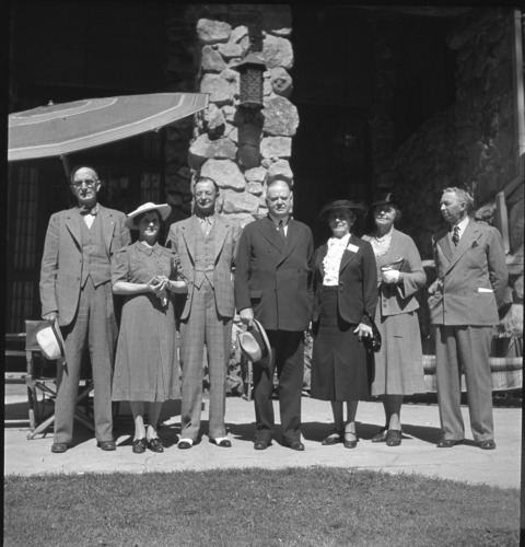 Mr. & Mrs. Herbert Hoover and the group with them included Mr. & Mrs. Frank S. Hoag, Publisher of the Pueblo Star Journal; Mr. & Mrs. W.V. Codding, Pres. R.W. Savings & Bldg. Assoc. (Pueblo) and Mr. & Mrs. Walter T. Mathis.