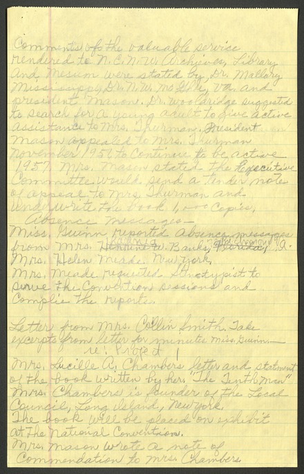 NCNW meeting minutes, 1957