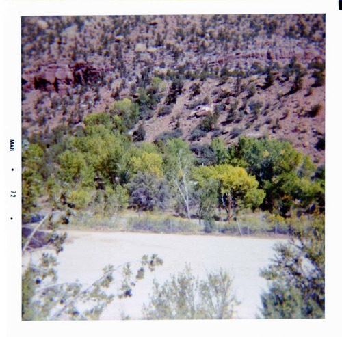 Maintenance compound from hillside above.