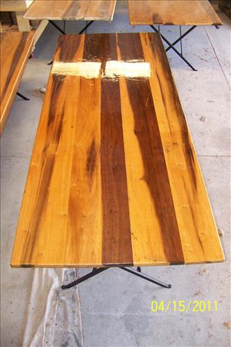 Replace tables and benches in Cabin Camp 5 Dining Hall at Prince William Forest Park in June 2011