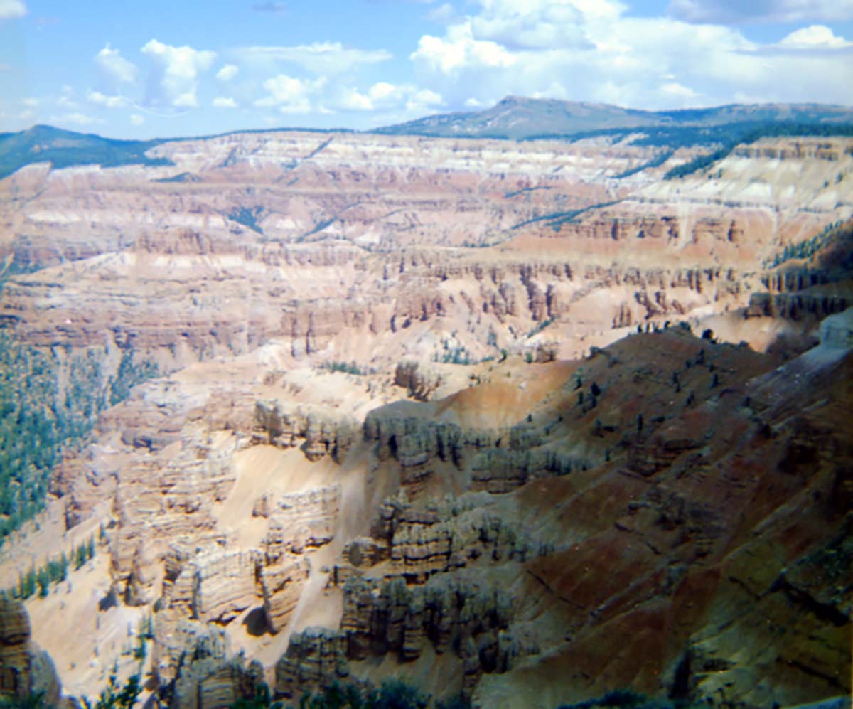 Color photos of scenic views of, or near, Cedar Breaks.