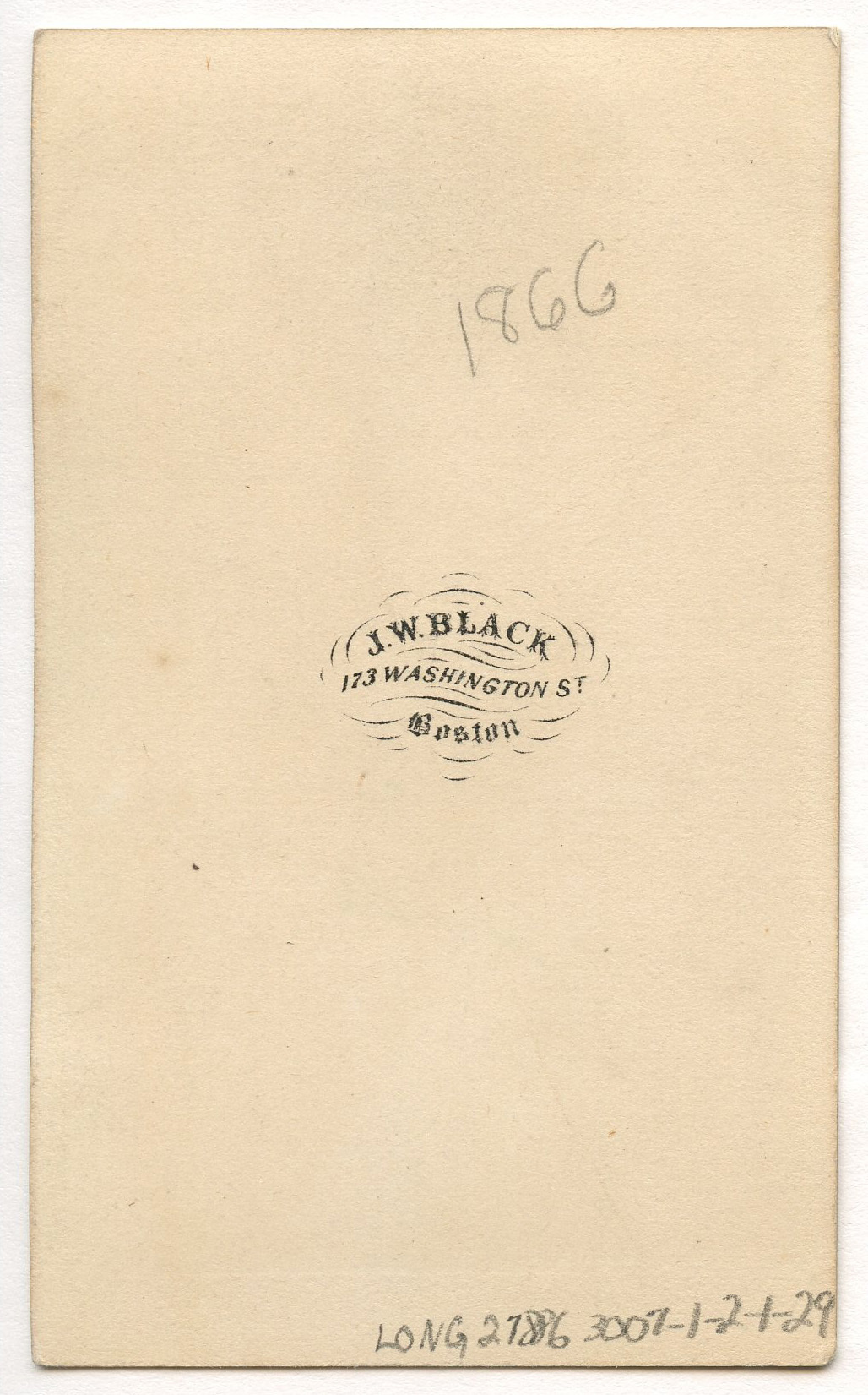 Back of a carte-de-visite.