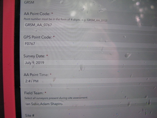 GRSM Accuracy Assessment. Plot Code: GRSM_AA_0767_1