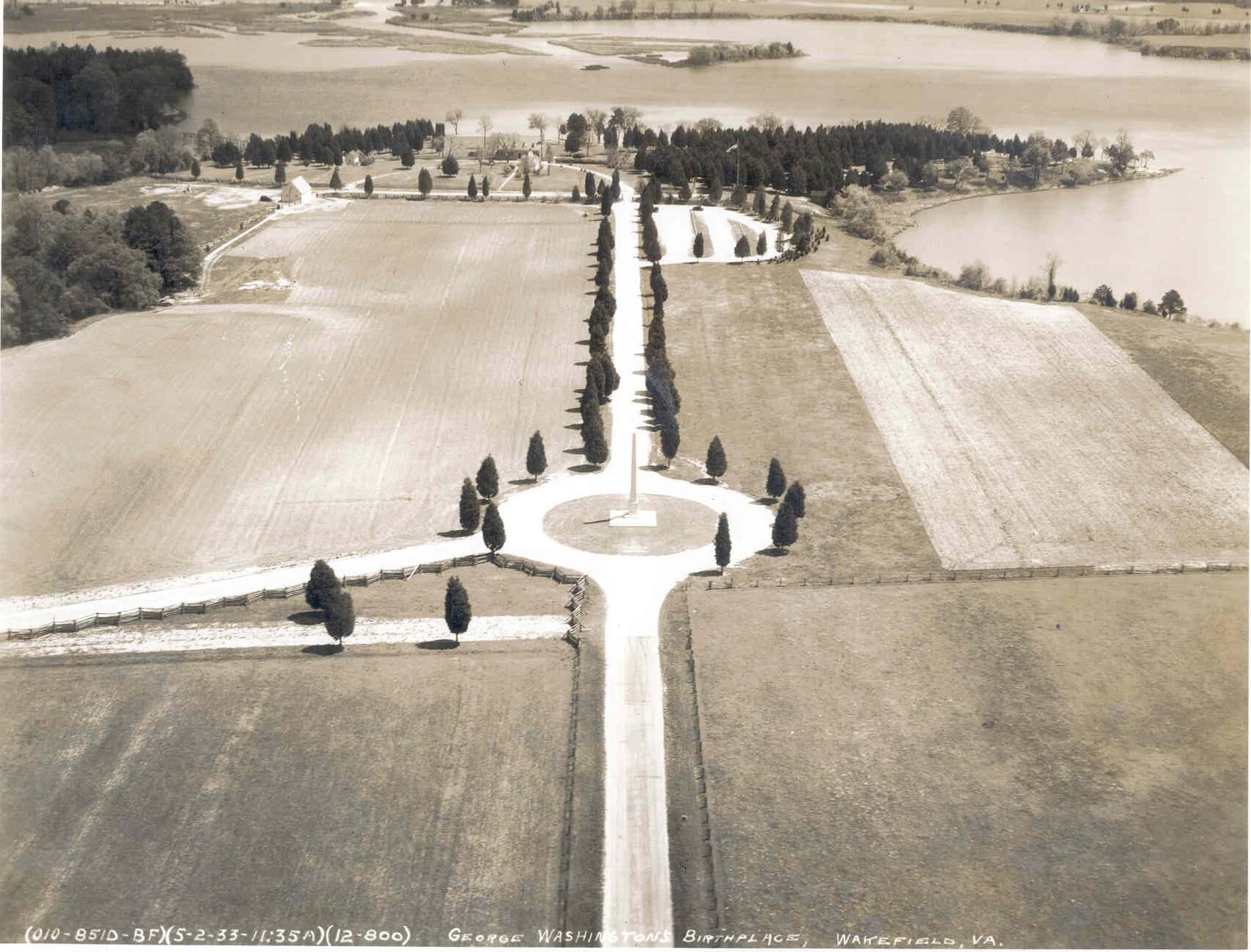 Aerial image of the Birthplace Monument