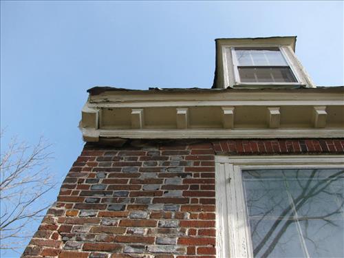 Windows and trim in need of repair at Rural Plains at Richmond National Battlefield Park in January 2012