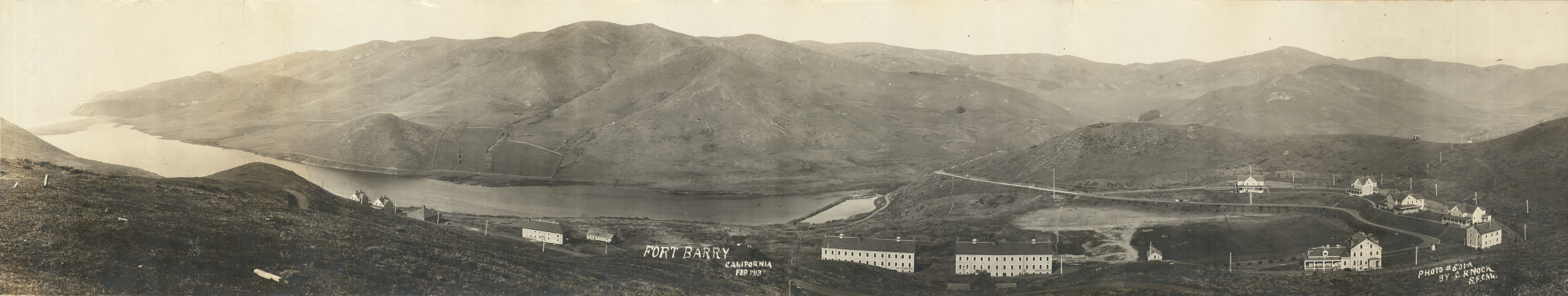 A closely Cropped image of Fort Barry, Marin Headlands from 1913 
