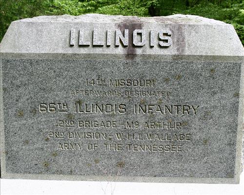 66th Illinois Infantry Monument at Shiloh National Military Park in May 2004