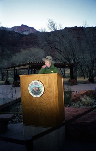Color Photos of the ceremony surrounding the Olympic Torch passing through Zion.
