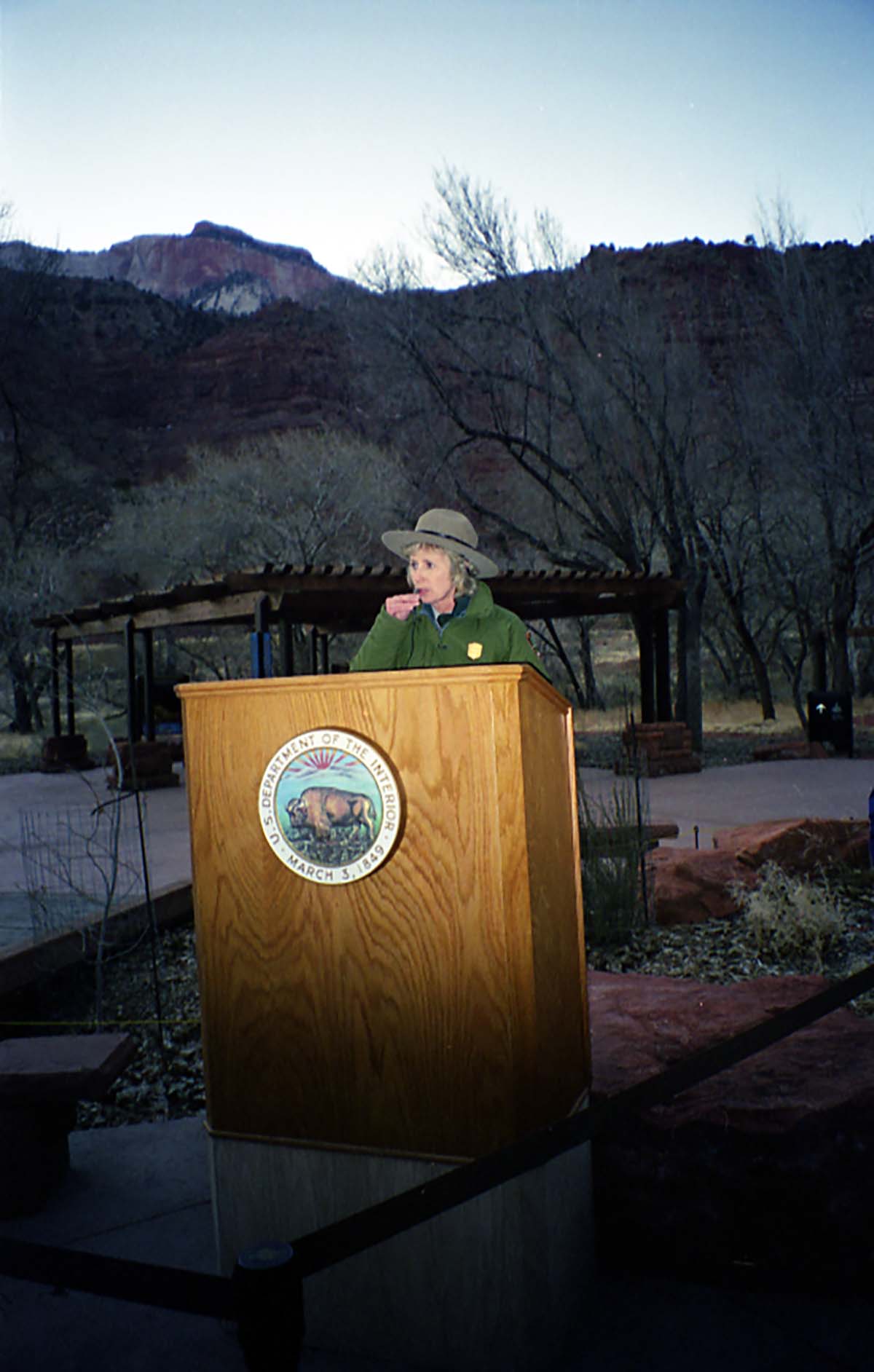 Color Photos of the ceremony surrounding the Olympic Torch passing through Zion.