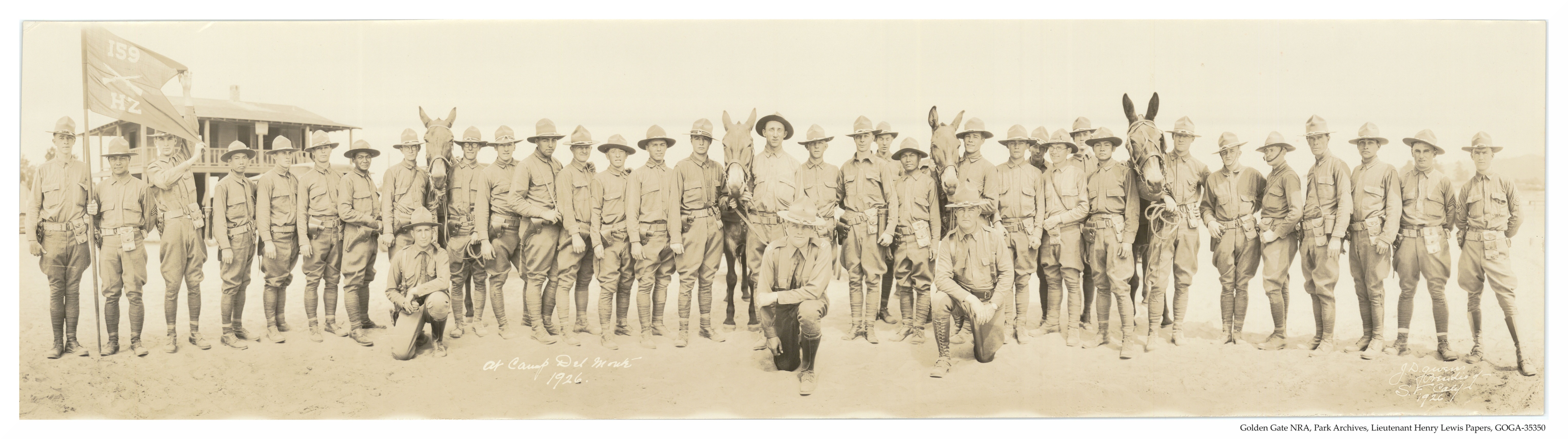 159th Howitzer Infantry taken in front of an unknown building in Camp Del Monte in 1926 