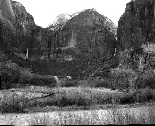 Four waterfalls in Heaps Canyon below Emerald Pools.