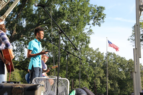 Band performs on stage