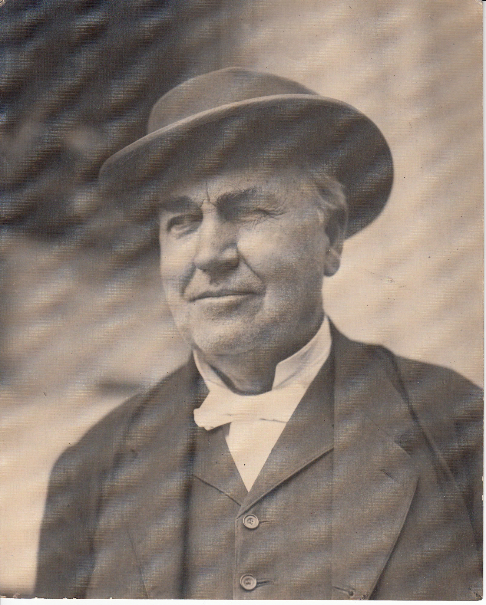Thomas Edison smiling.