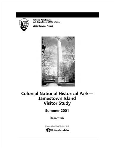 Colonial National Historical Park--Jamestown Island Visitor Study: Summer 2001