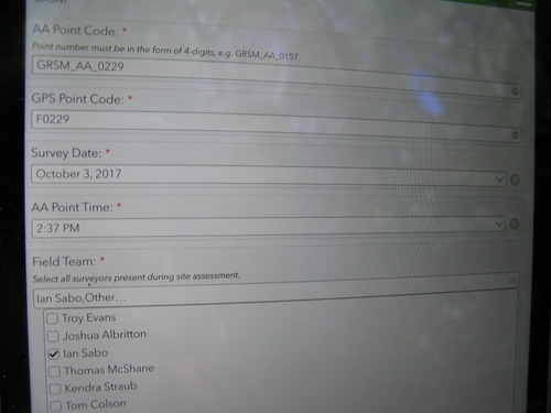 GRSM Accuracy Assessment. Plot Code: GRSM_AA_0229_1