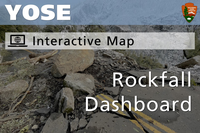 large boulders in road, pavement completely destroyed, with text overlay, 