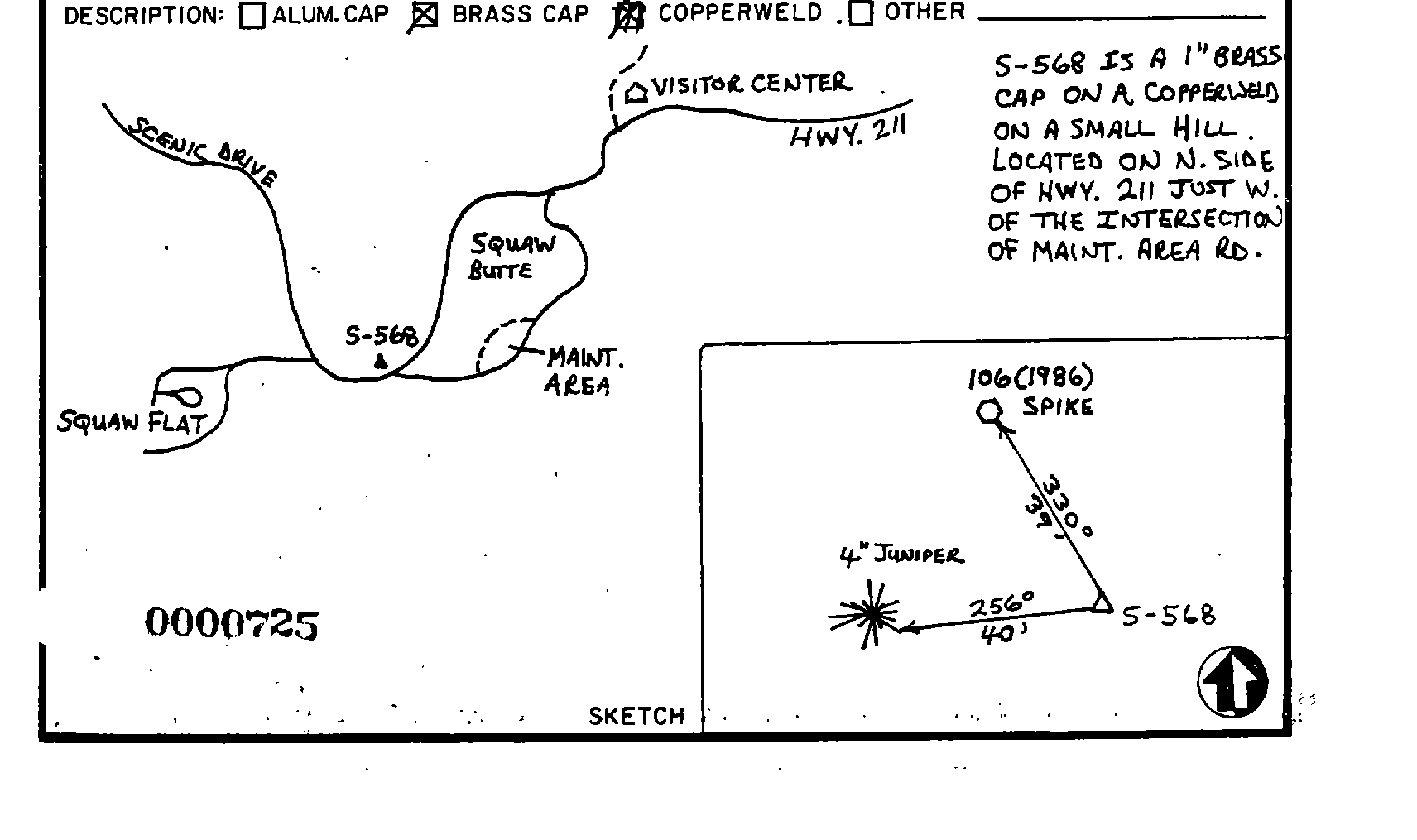 00000725 Survey Monumentation Sketch