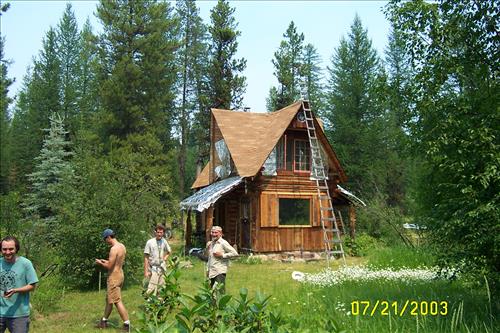Hazardous fuels reduction around cabins during Wedge Fire, Glacier National Park