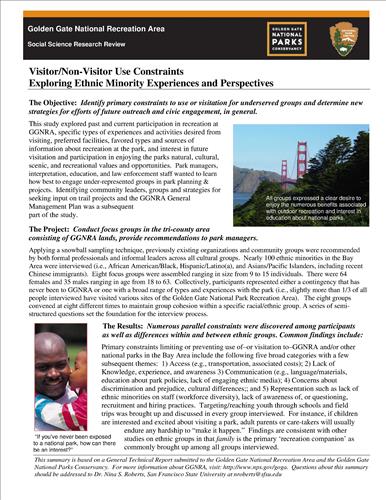 Visitor/Non-visitor Use Constraints: Exploring Ethnic Minority Experiences and Perspectives