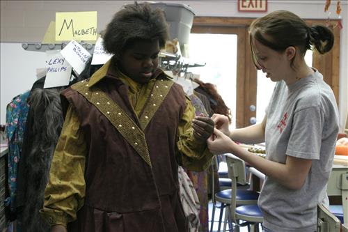 Summer theater camp costume fitting 1