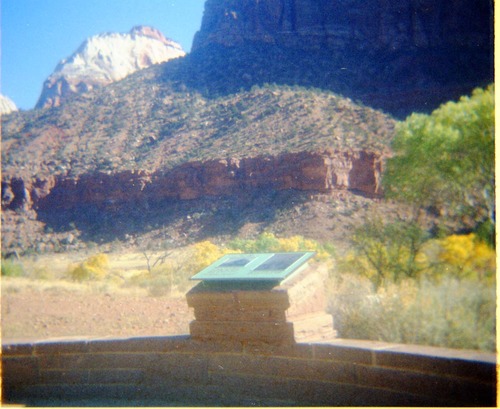 Color photos of trailside exhibits.