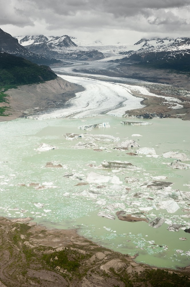 Looking up the Nizina Glacier
