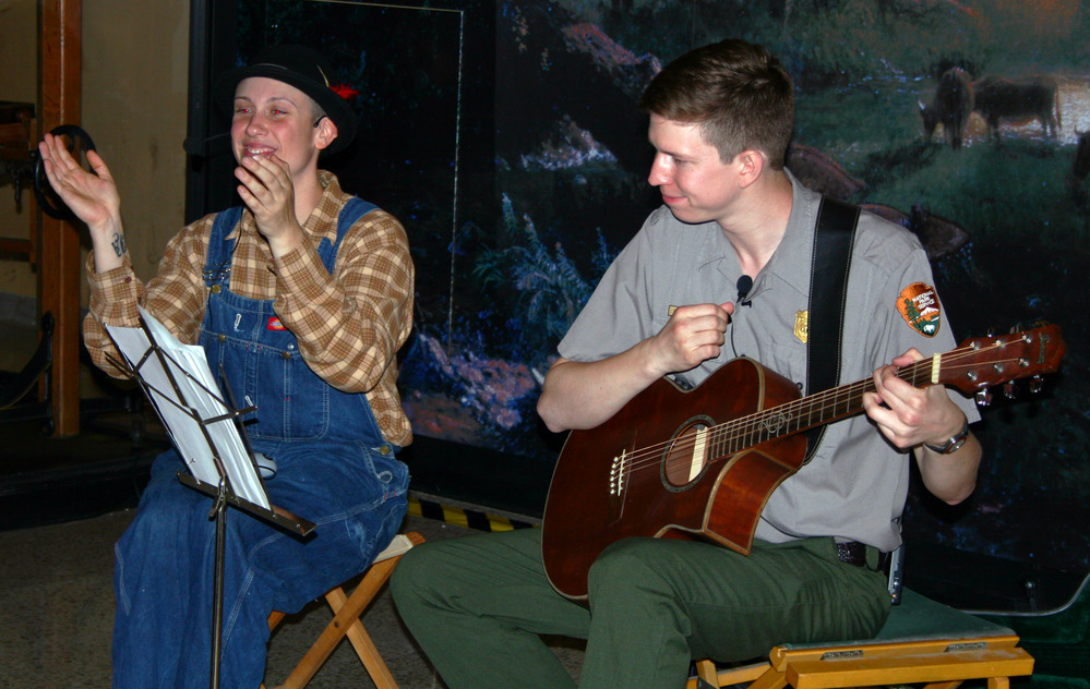 Ranger singing at Camp In Under the Arch