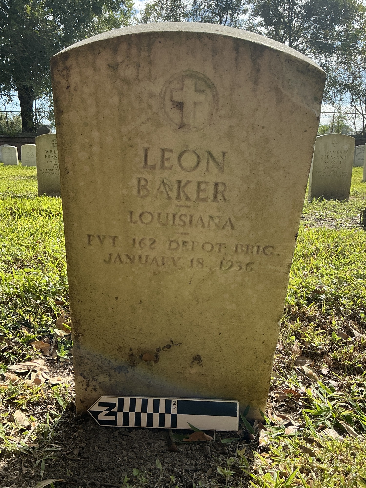 Extra image of upright marble headstone with flat face.