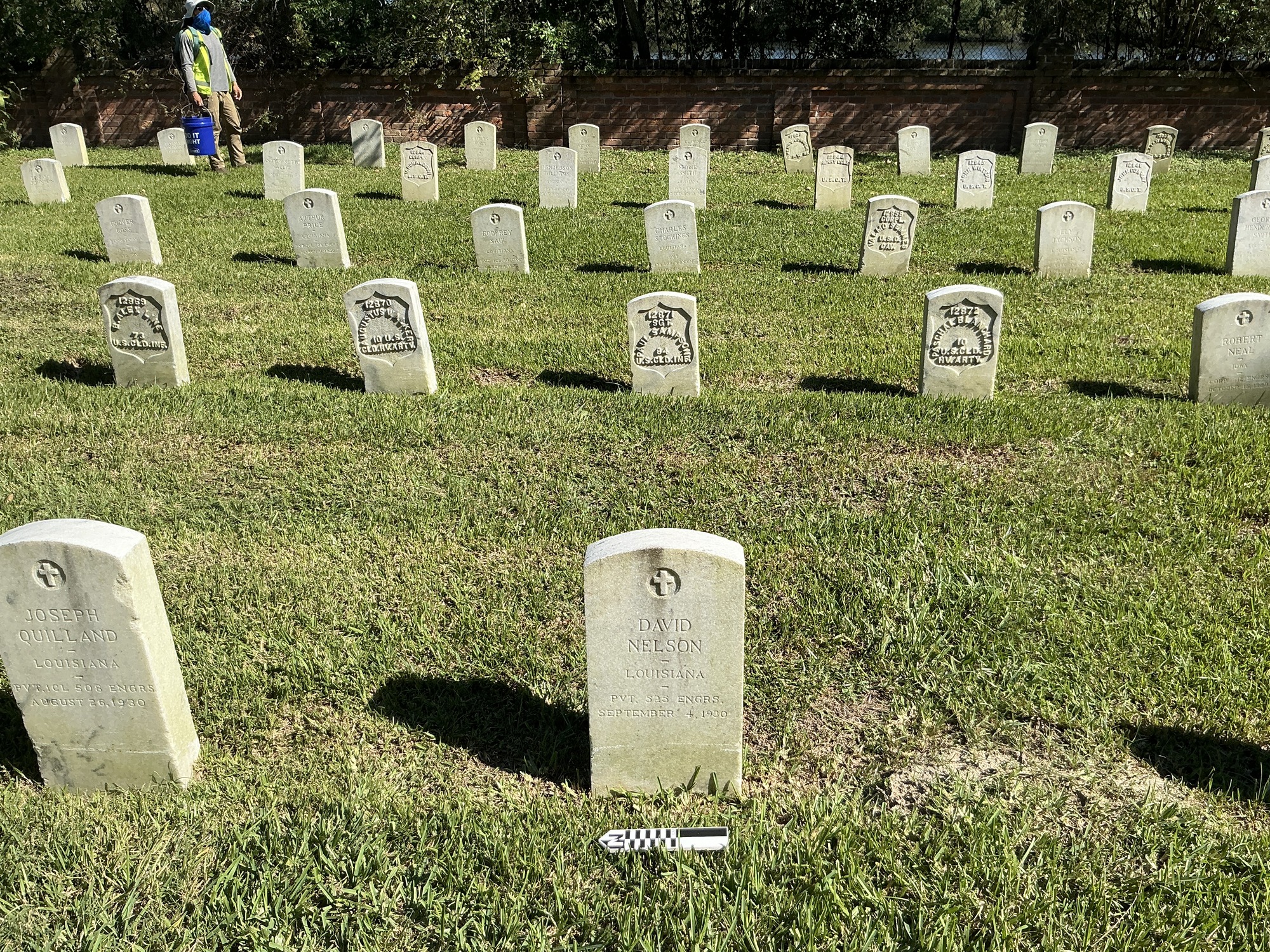 Extra image of upright marble headstone with flat face.