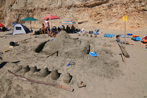 2015 Sand Sculpture Contest: Adult/Family Group Entry #02: Carson Crab Castle, by Kathy Gleed