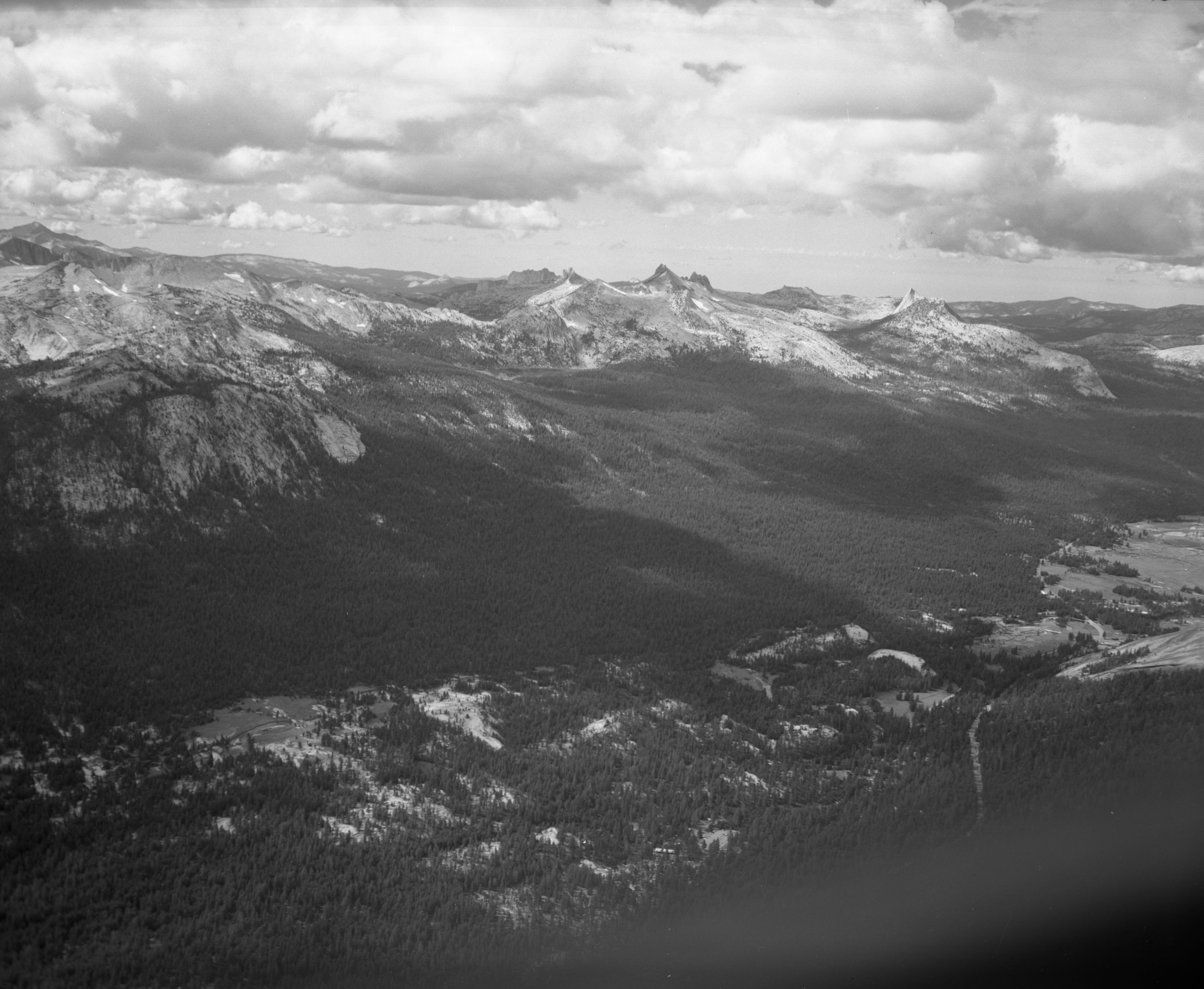 Tuolumne Meadows. Aerial photograph of flight over park.