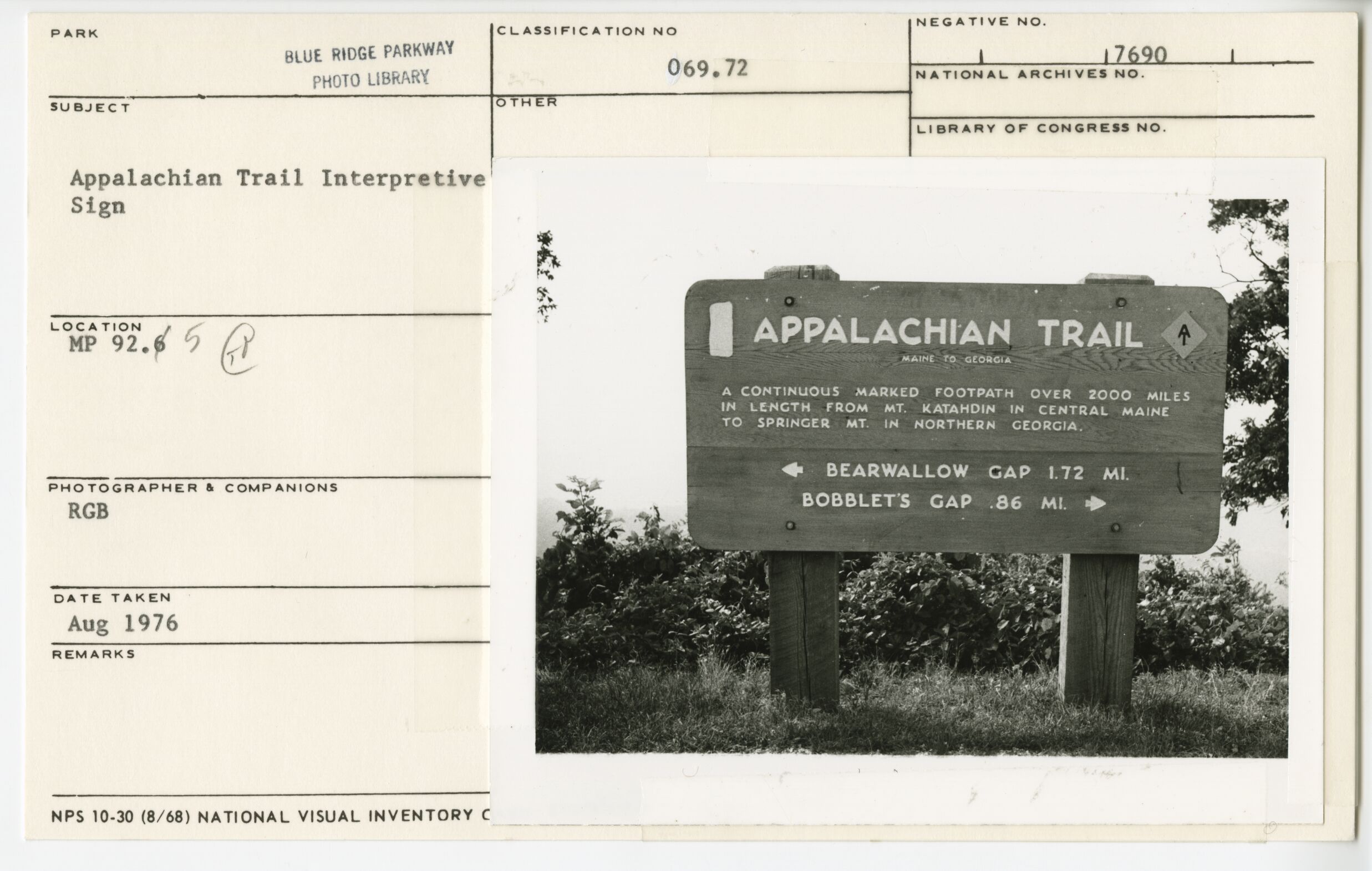 Appalachian Trail interpretive sign