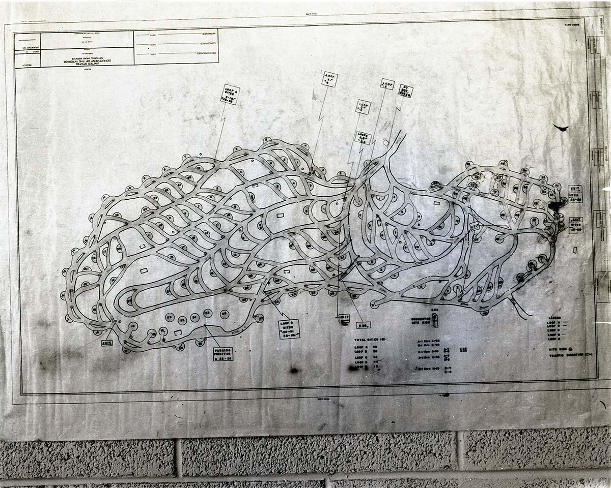 Campground map for South Campground plan for control of camping.