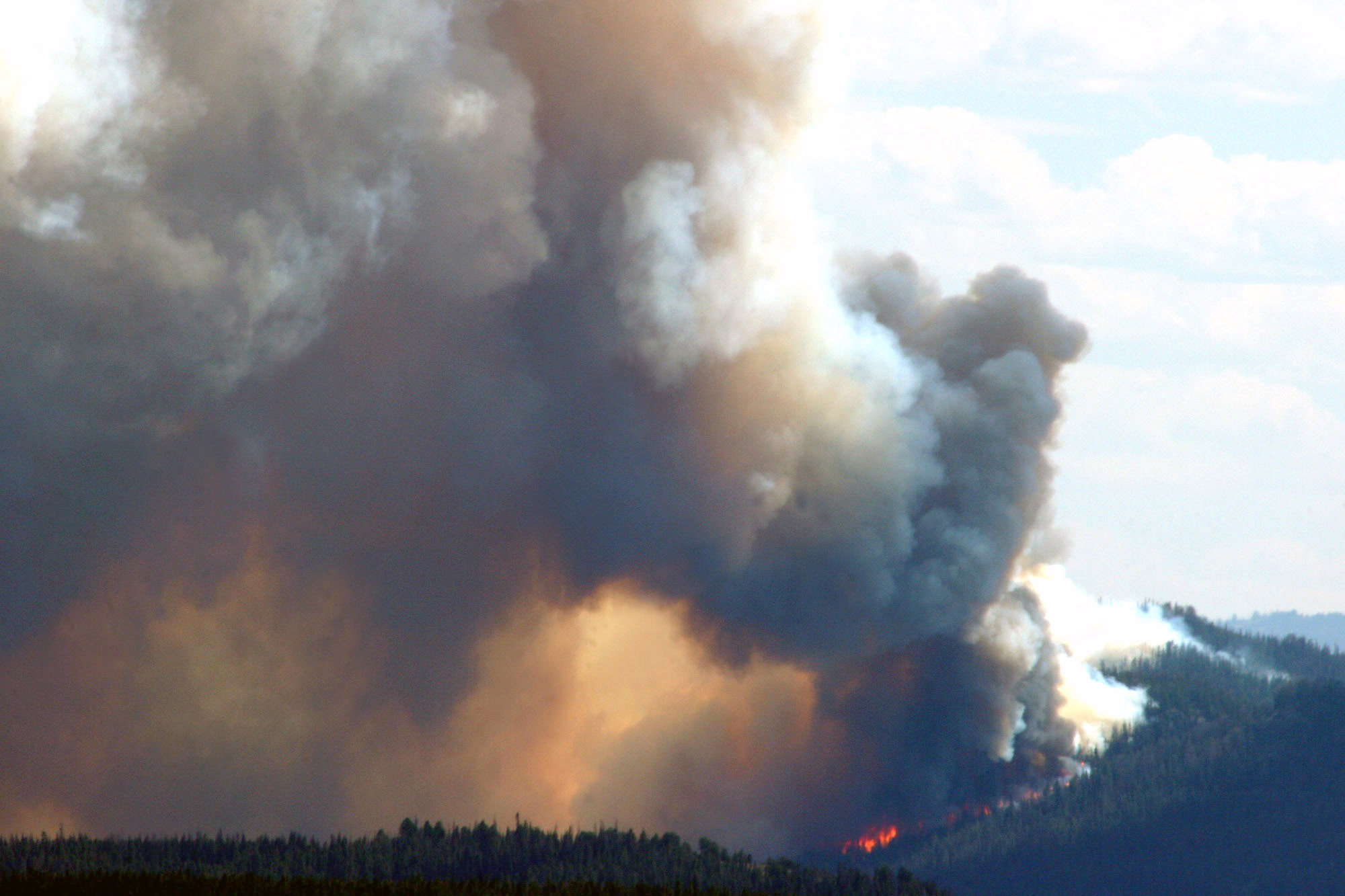 Looking into smoke and flame