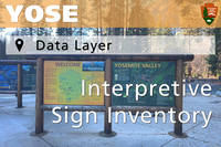 Welcome signs in Yosemite National Park overlaid with the text: 